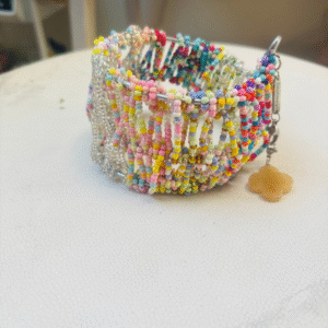 Rainbow Beaded Cuff Bracelet