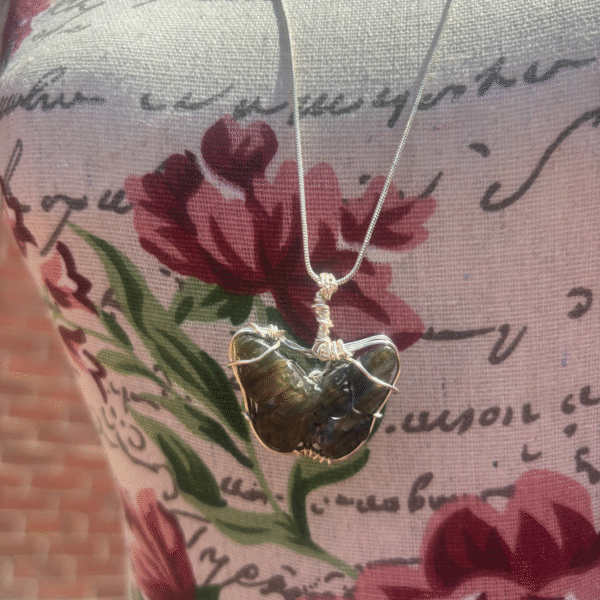 Wire-Wrapped Labradorite Butterfly Necklace