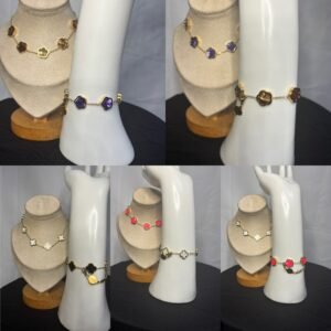 Waterproof S/S Clover 2 In 1 Anklet/Bracelet